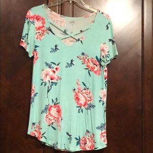 Floral v neck top
